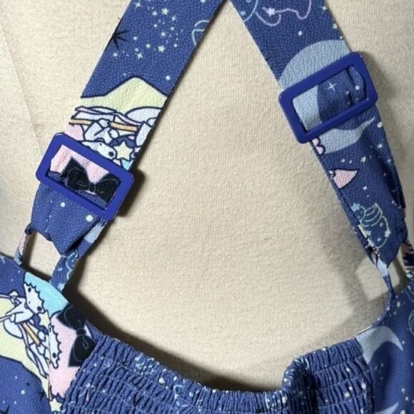 Little Twin Stars Sanrio Celestial Night Suspender Skirt Overall Dress Plus Sz 5 - Picture 14 of 16